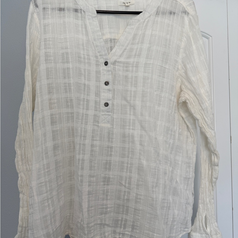 Maurices Cream Casual Button Down Shirt